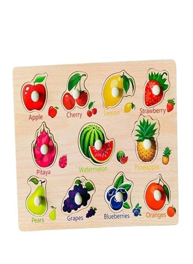 NEKSTY Wooden 11 Pieces Fruits Themed Pegged Knob Toy - Image 1